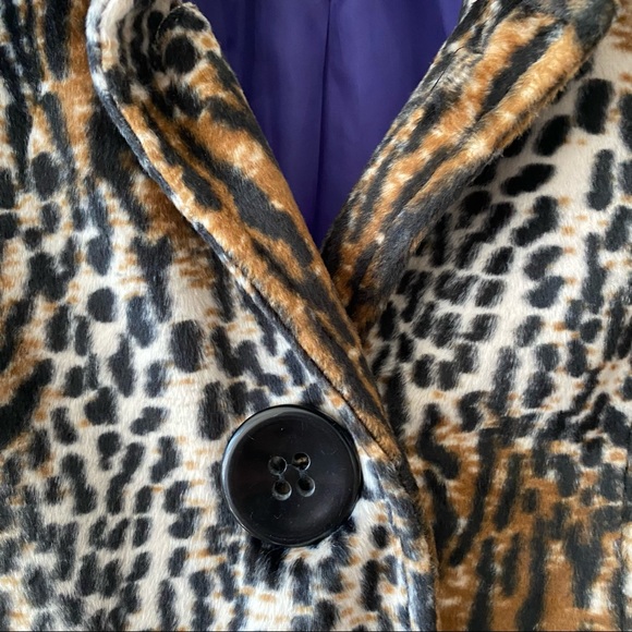 Cheetah Leopard Fitted Faux Fur Jacket NWOT - Picture 3 of 7